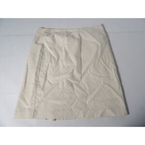 Dressbarn Linen Skirt Pencil Womens Sz 14 Beige Khaki Knee Modest Career Capsule